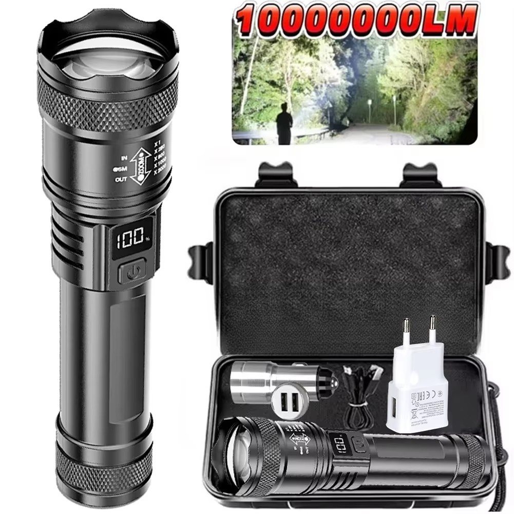 Tactical Flashlight Rechargeable - 100000LM Super Bright Flashlight Type-C Rechargeable