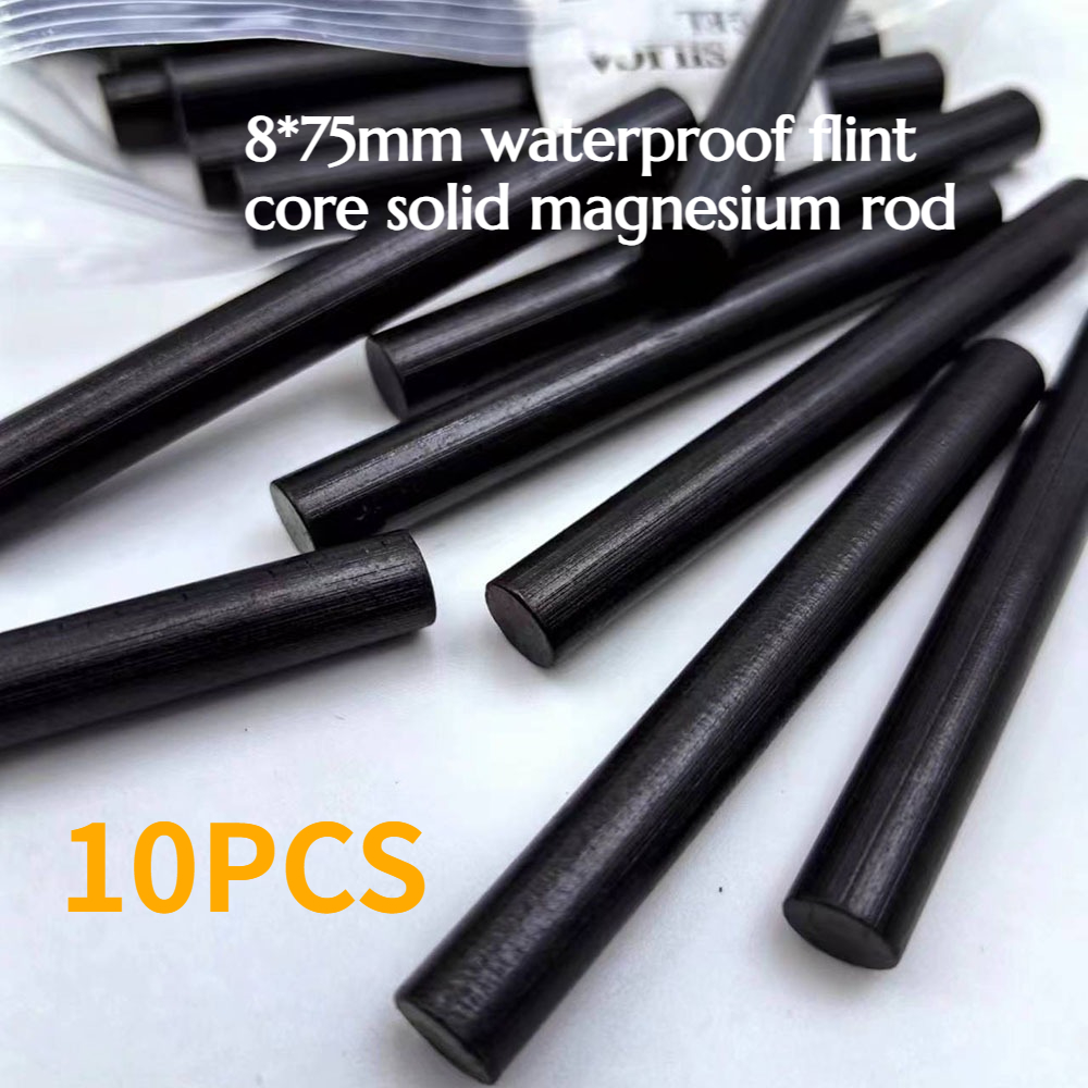 Fire Starter Waterproof - 10PCS 8*75mm Waterproof Flint Core Solid