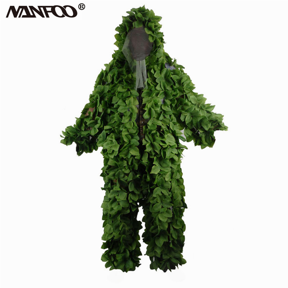 Ghillie Suit Woodland - Sticky Flower Bionic Camouflage Leaves Green