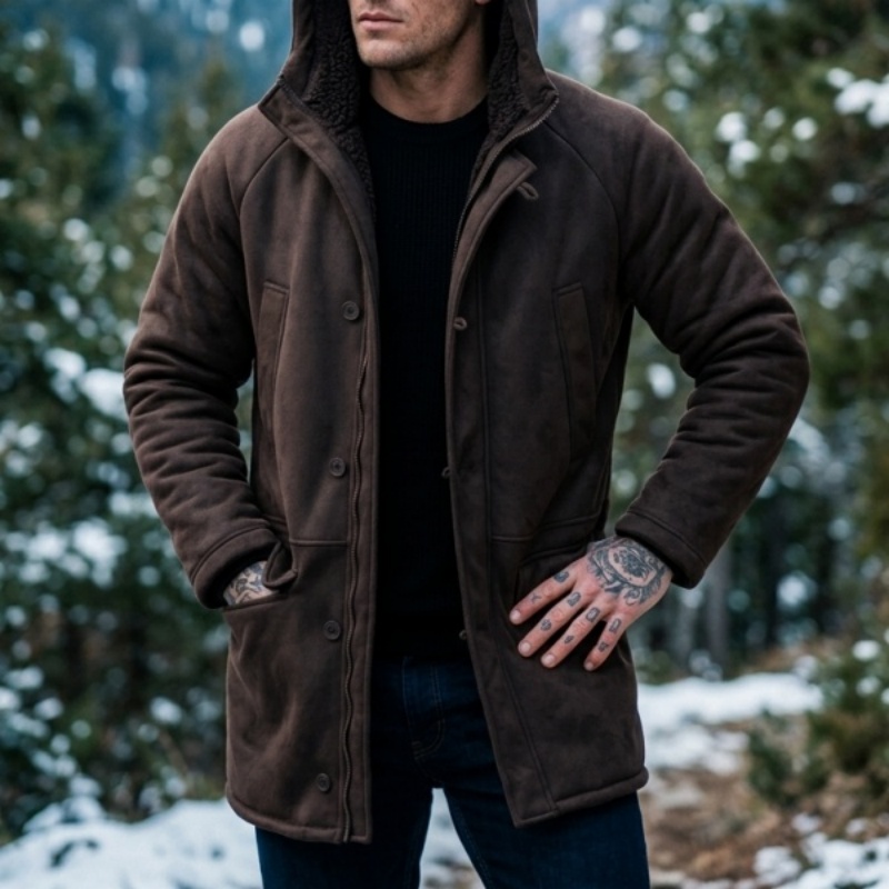 New Men's Faux Fur Lined Hoode - Outdoor Hunting Coat review and price
