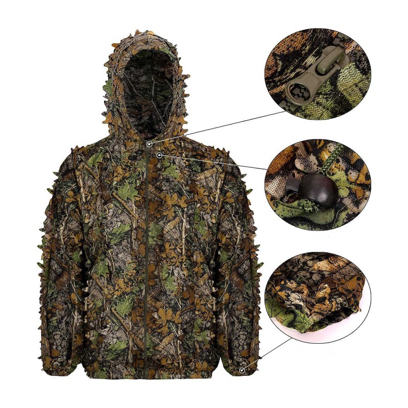 3D  Leafy Bionic Camouflage Hu - Outdoor Hunting Photography review and price