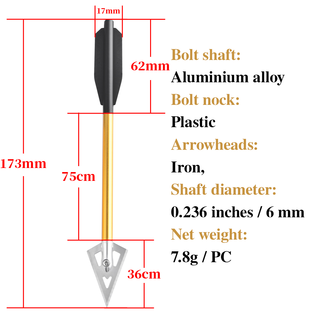 6/12pcs Short Arrow Aluminum C - Crossbow Bolt Broadhead review and price