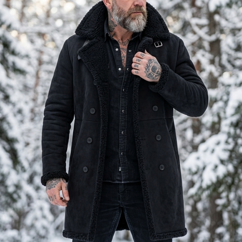 Men's Faux Suede Fur Lined Win - Outdoor Hunting Coat review and price