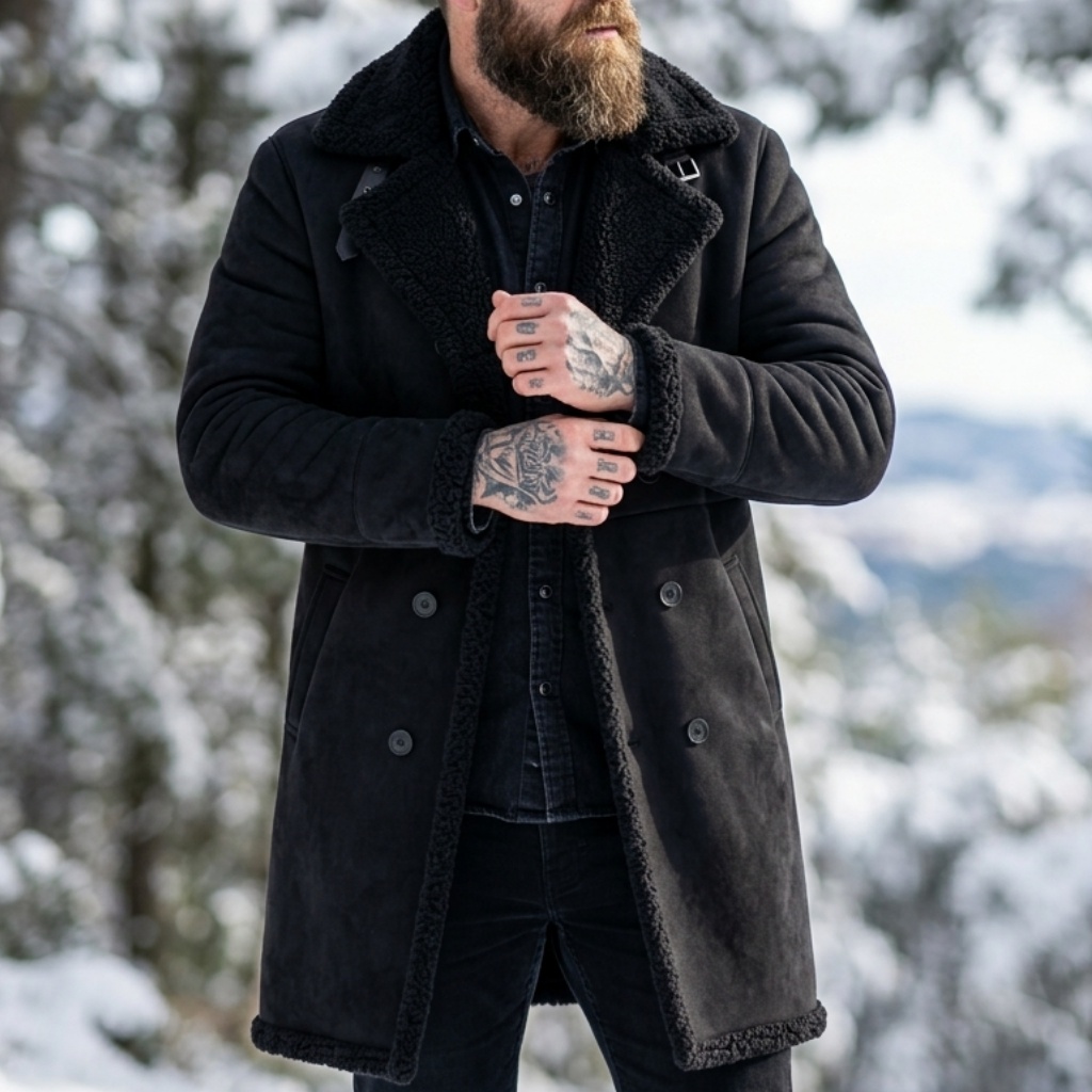 Men's Faux Suede Fur Lined Win - Outdoor Hunting Coat review and price