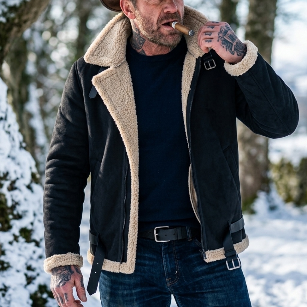 Men Winter Faux Suede Jacket F - Outdoor Hunting Coat review and price