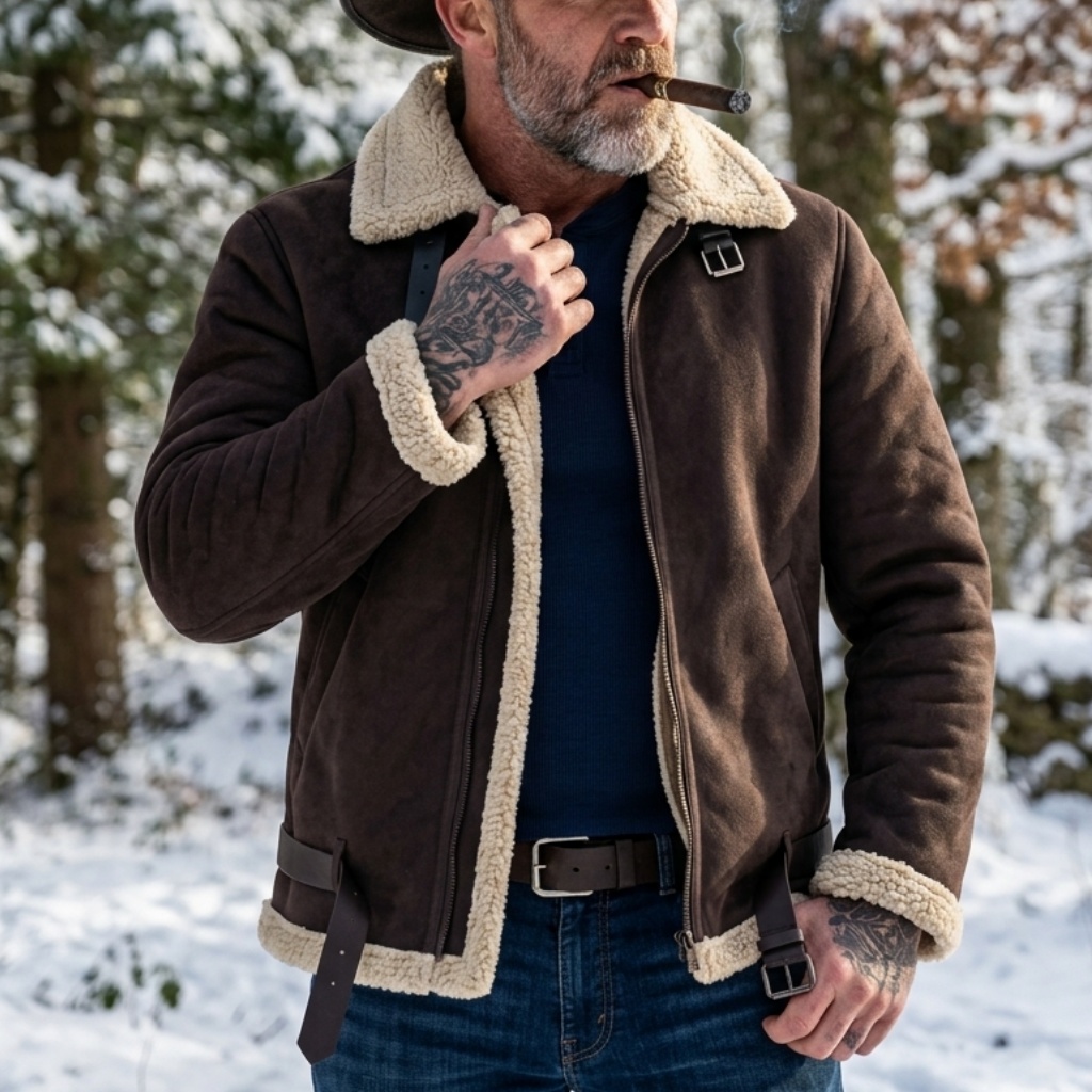 Men Winter Faux Suede Jacket F - Outdoor Hunting Coat review and price