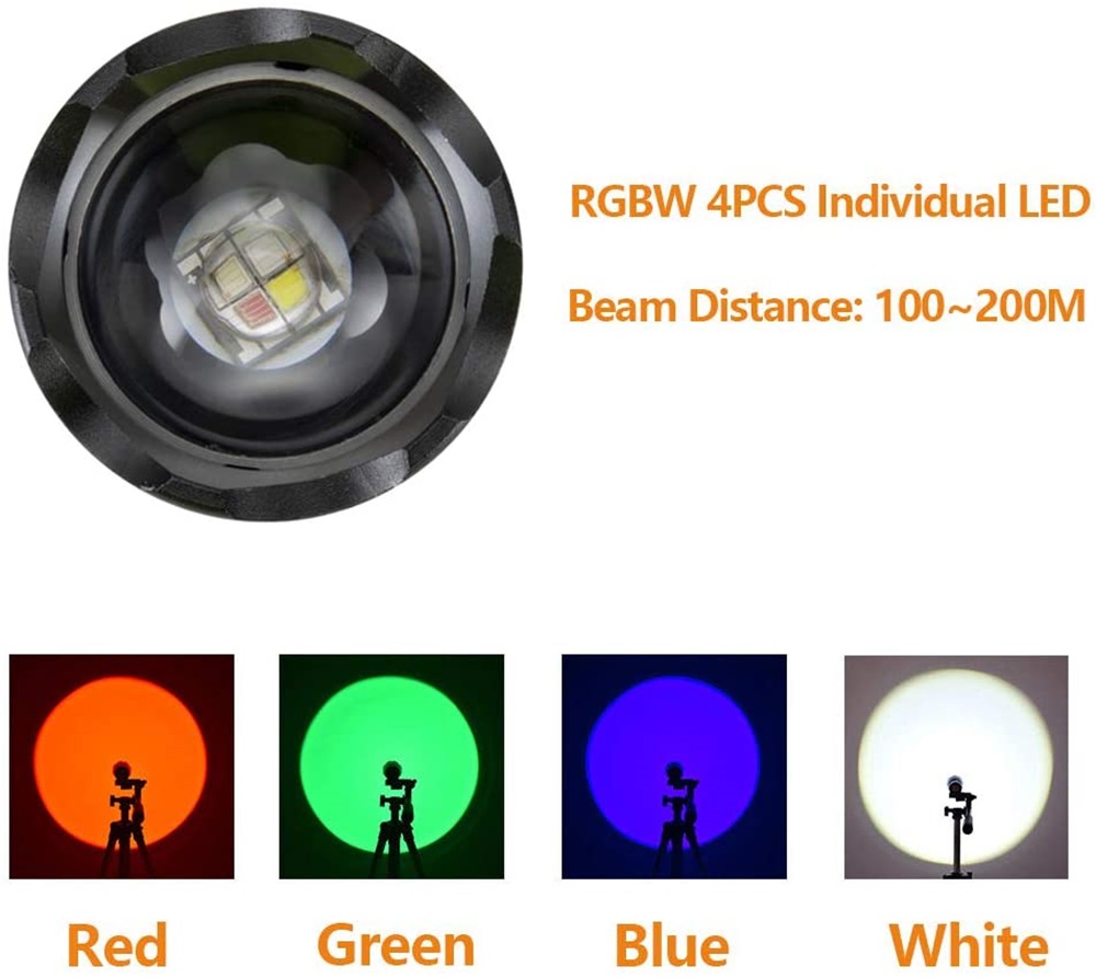 Zoom 4-Colour Light LED Flashl - Outdoor Hunting Photography review and price