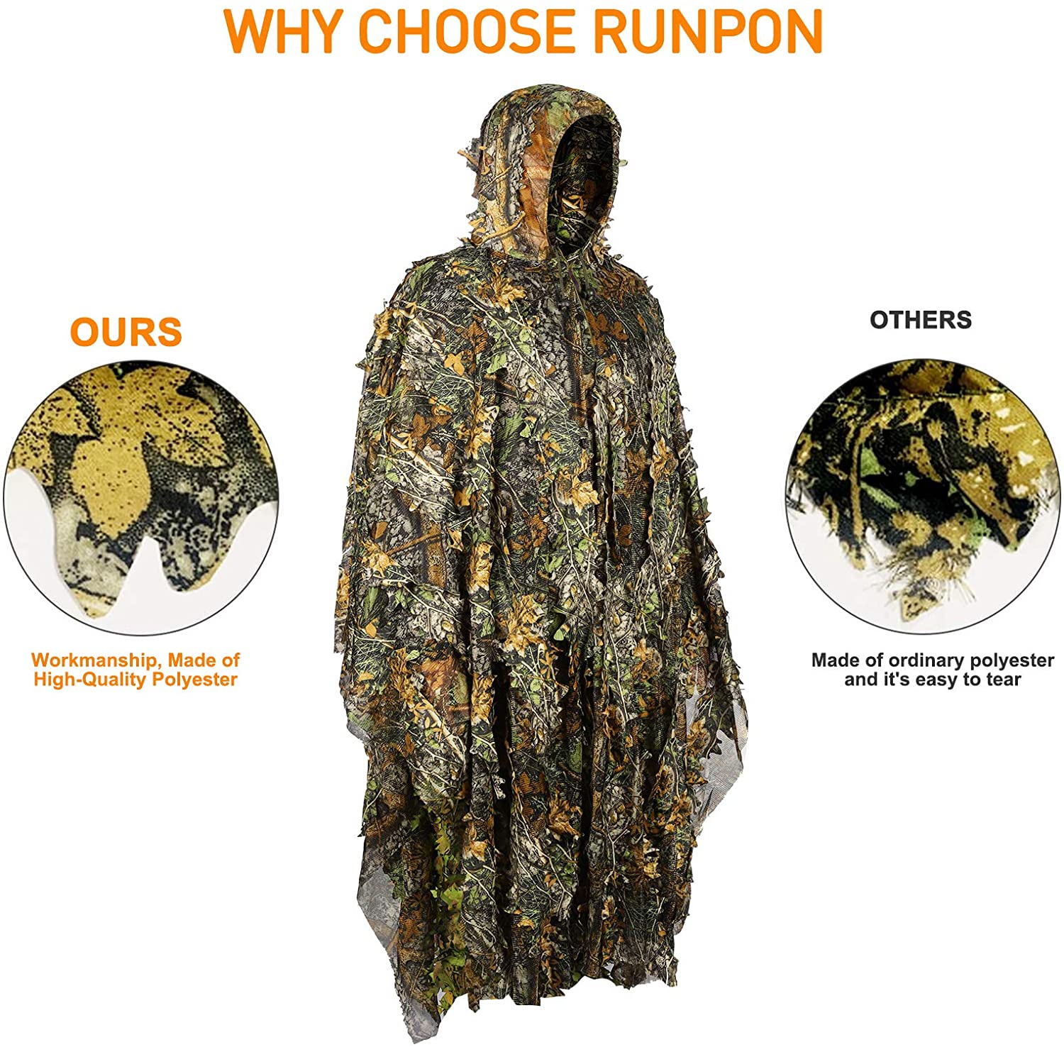Camouflage Ghillie Poncho 3D L - Ghillie Suit Woodland review and price