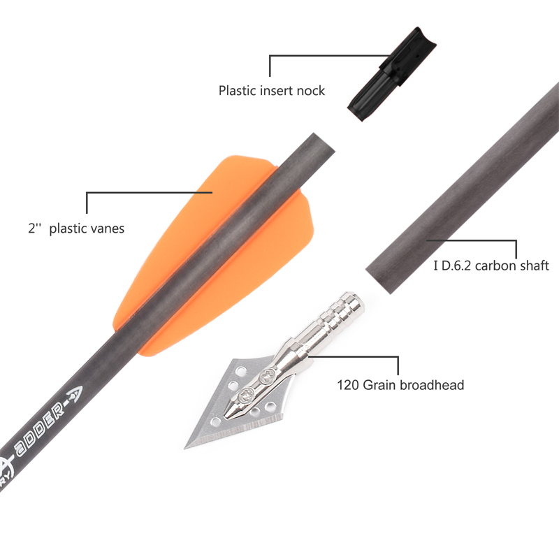 6pcs R9 7.5 Inch Catbon Crossb - Crossbow Bolt Broadhead review and price
