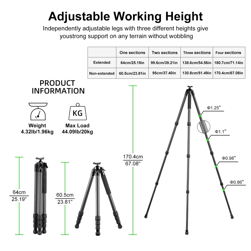 Outdoor Carbon Fiber Tripod Hi - Outdoor Hunting Photography review and price